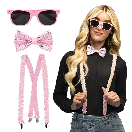 Set Pailletten hellrosa