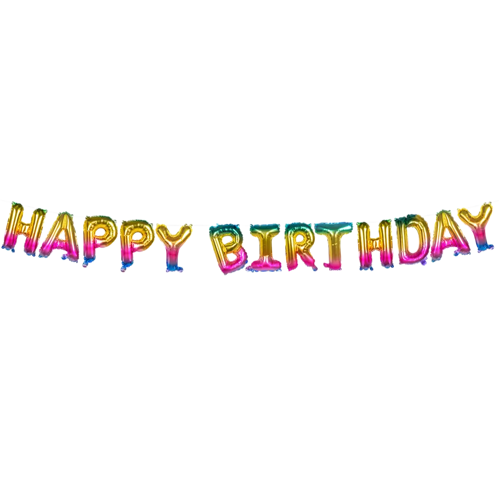 Girlande aus Aluminiumballons 'Happy Birthday