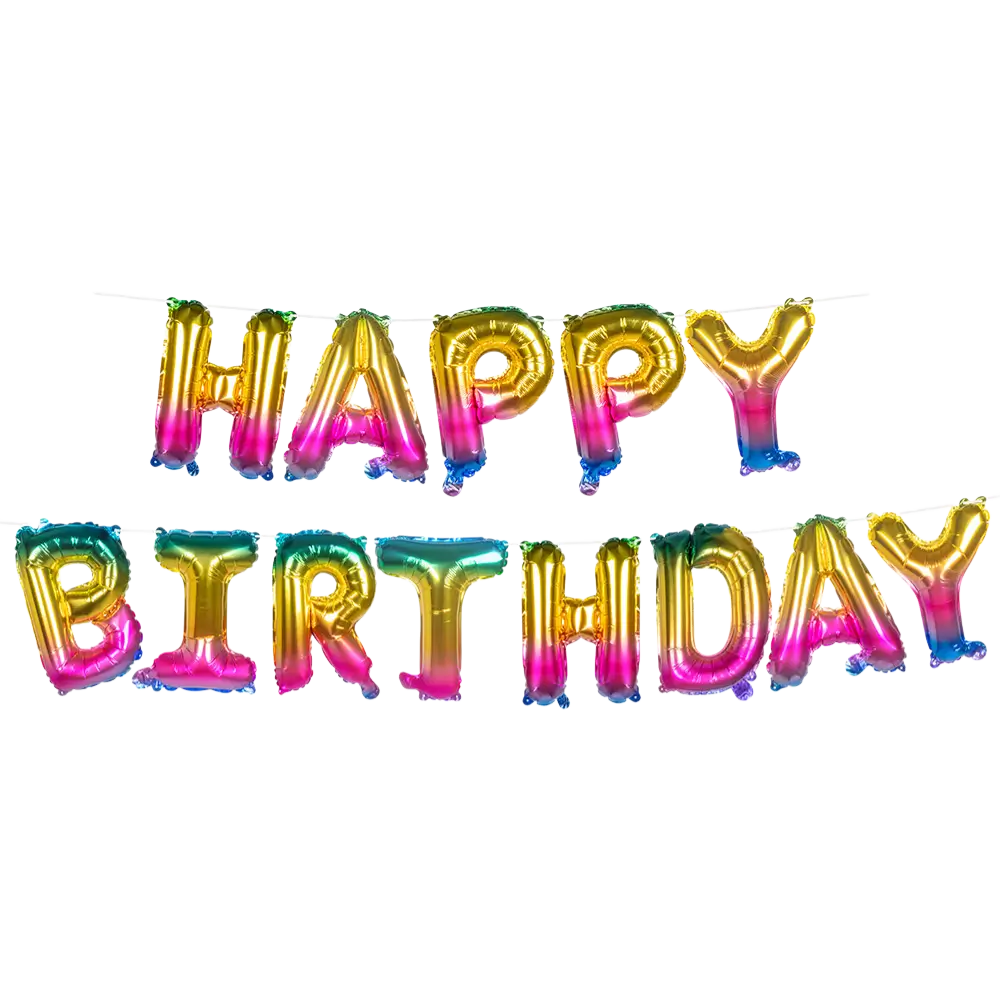 Girlande aus Aluminiumballons 'Happy Birthday