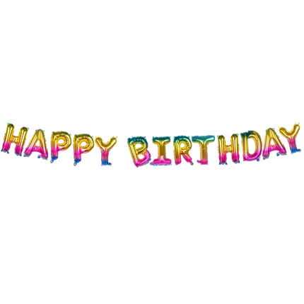 Girlande aus Aluminiumballons 'Happy Birthday