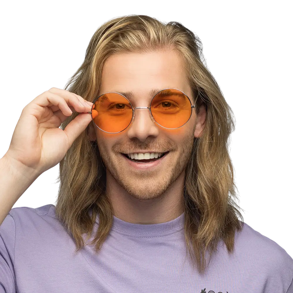 Partybrille Hippie XL orange