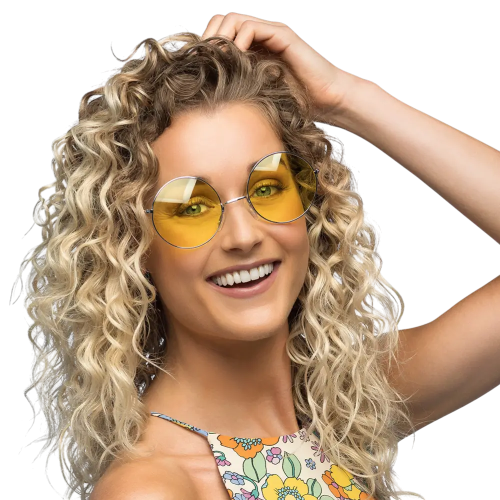 Partybrille Hippie XL gelb