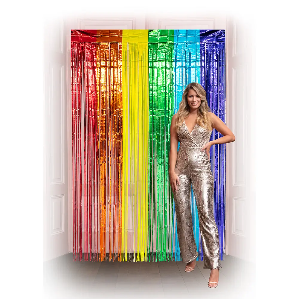 Aluminium Vorhang Metallic Regenbogen 200x100cm