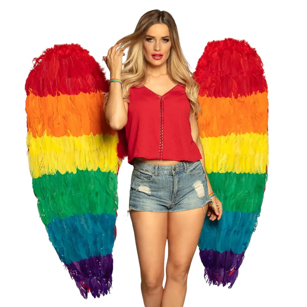 Flügel Engel Celina Regenbogen 120x120cm