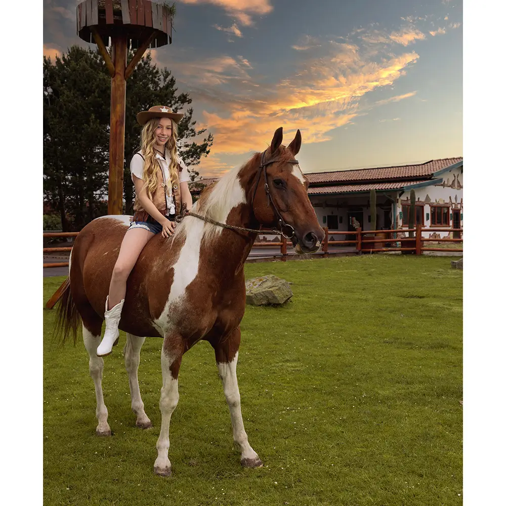 Kinder Weste Western camel (7-9 Jahre)