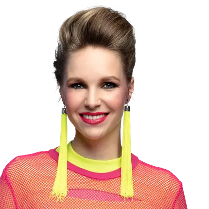 Paar Ohrhänger Festival neongelb