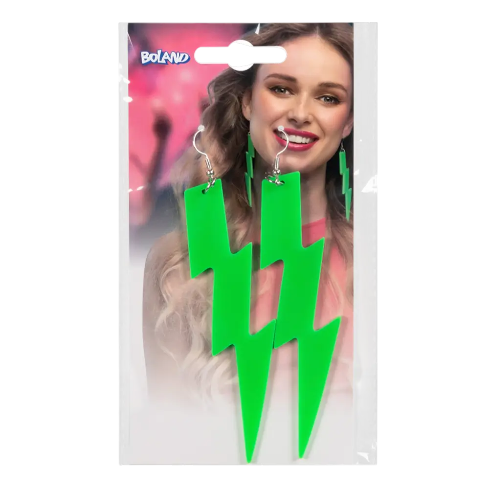 Paar Ohrhänger Flash neongrün