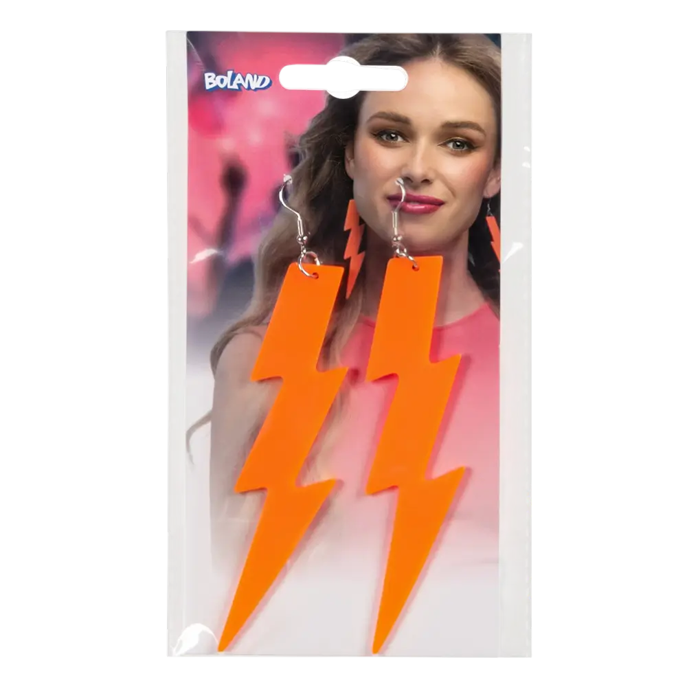 Paar Ohrhänger Flash neonorange