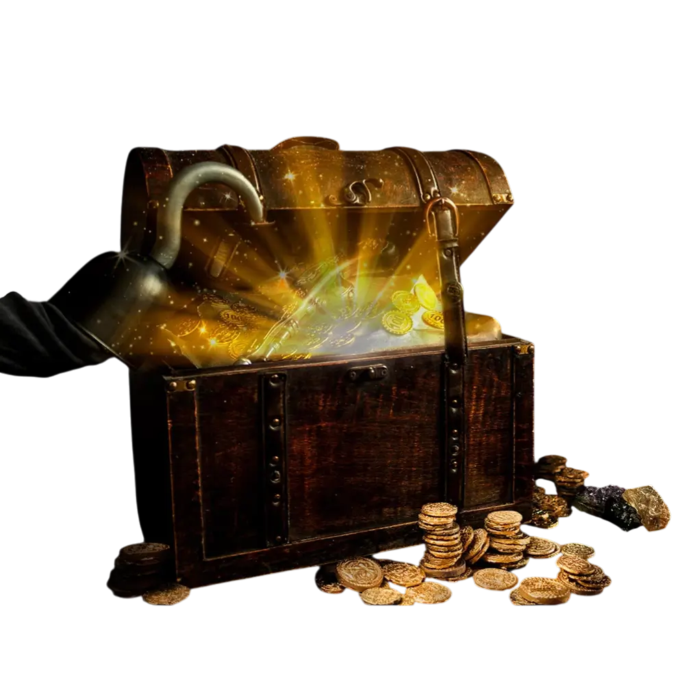 Piratentasche mit 12 Münzen