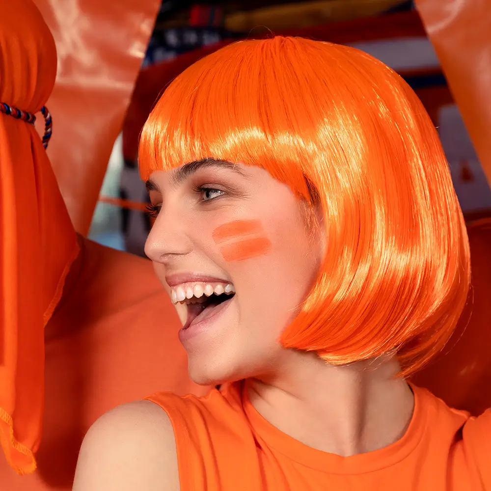 Perücke Cabaret Neonorange