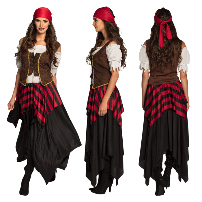 Piratenkostüm Frau "Tornado" - Korsettkleid im Piratenstil - Größe 40/42
