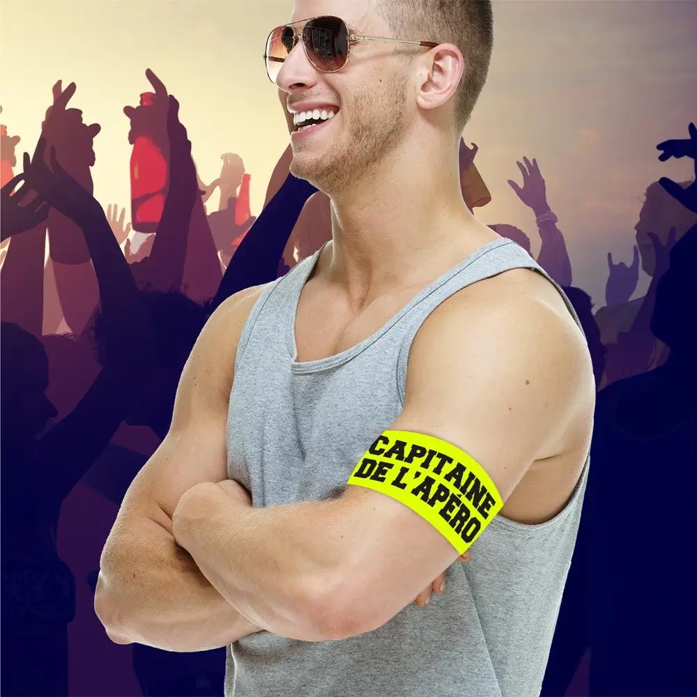Aperitif-Armbinde "Captain of the Apero" Gelb - EVG- und Partyzubehör