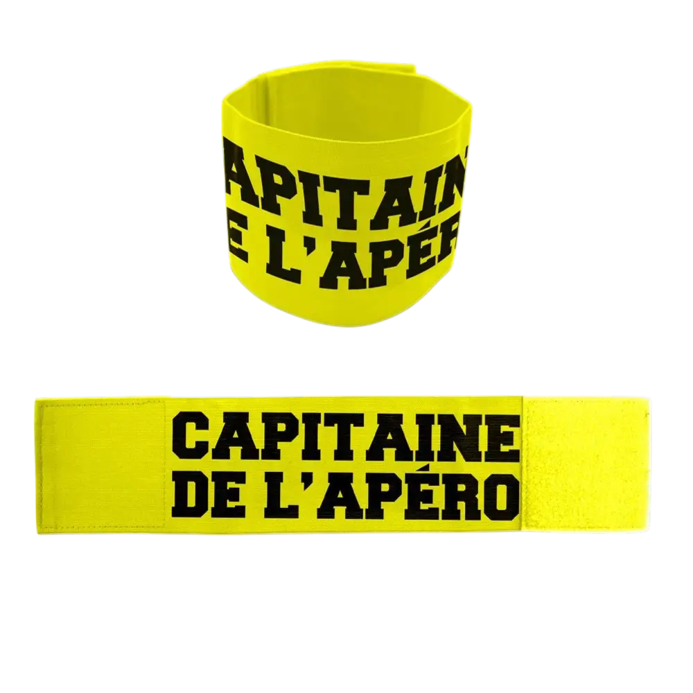 Aperitif-Armbinde "Captain of the Apero" Gelb - EVG- und Partyzubehör