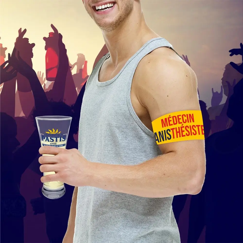 Aperitif-Armbinde "Anisthesist Doctor" Gelb - Humorvolle Abendunterhaltung