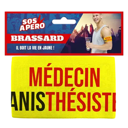 Aperitif-Armbinde Anisthesist Doctor Gelb - Humorvolle Abendunterhaltung