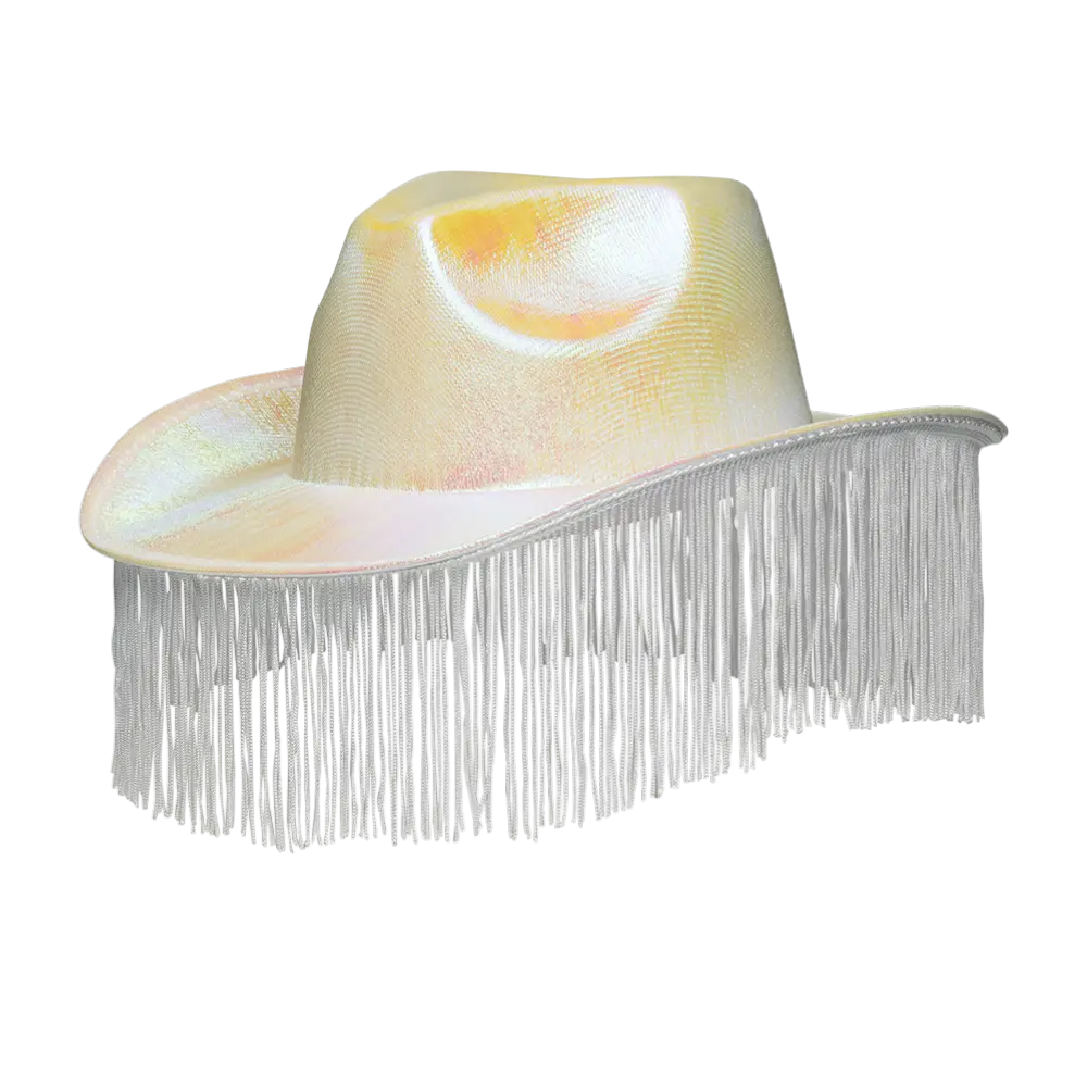Cowboyhut mit Fransen für Kostüm "Fabulous" - Weiß