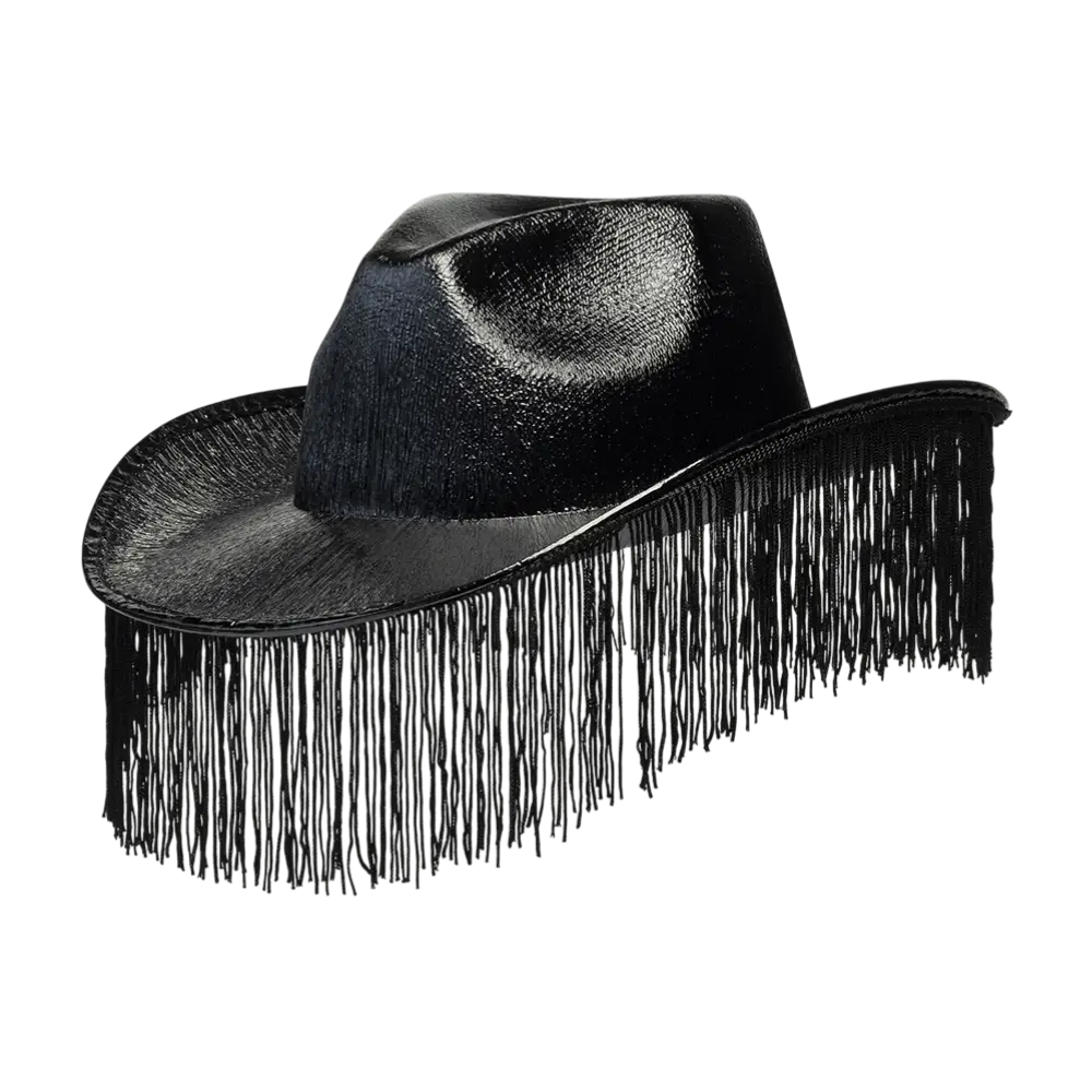Cowboyhut mit Fransen für Verkleidung "Fabulous" - Schwarz