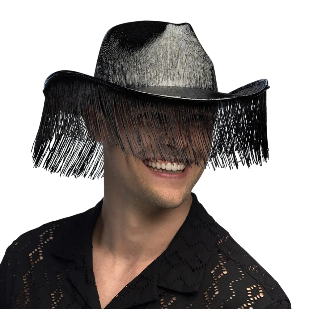 Cowboyhut mit Fransen für Verkleidung "Fabulous" - Schwarz