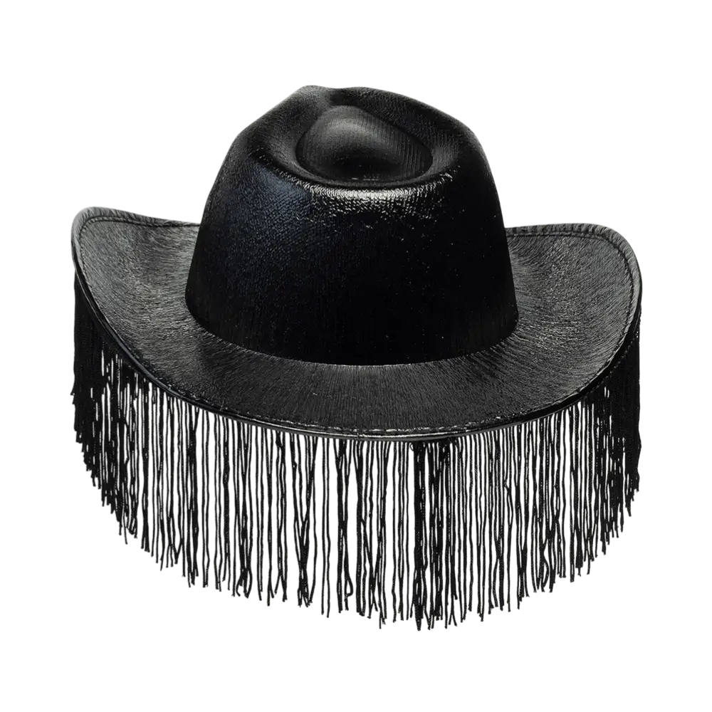 Cowboyhut mit Fransen für Verkleidung "Fabulous" - Schwarz