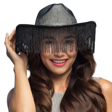 Cowboyhut mit Fransen für Verkleidung Fabulous - Schwarz