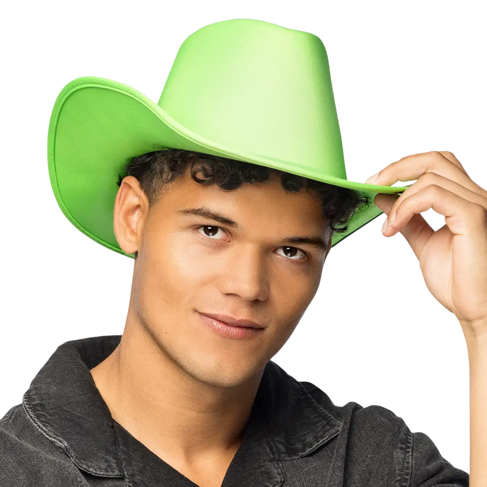 Cowboyhut mit Fransen für Kostüm "Blaze" - Neongrün