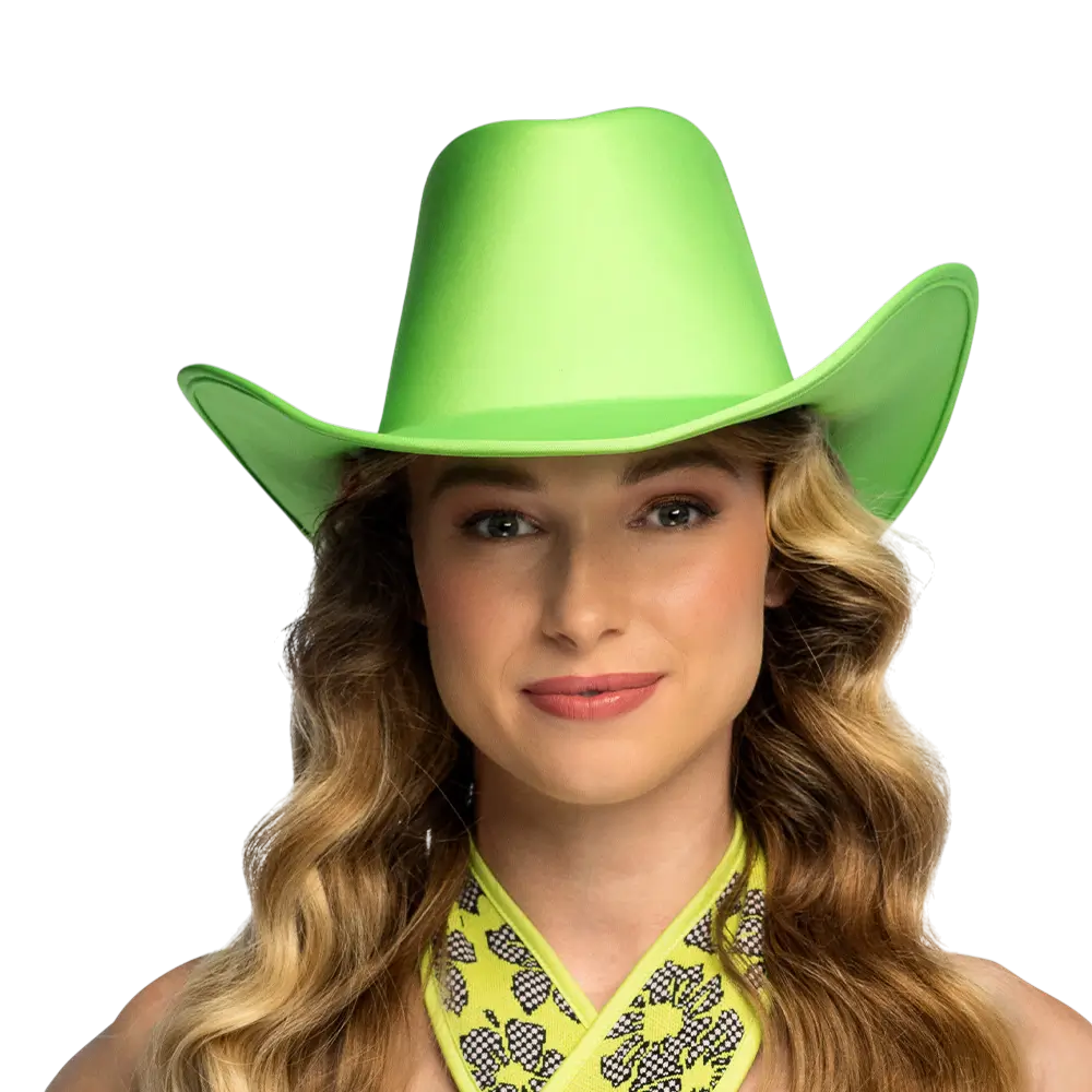 Cowboyhut mit Fransen für Kostüm "Blaze" - Neongrün