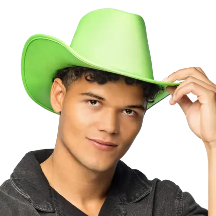 Cowboyhut mit Fransen für Kostüm Blaze - Neongrün