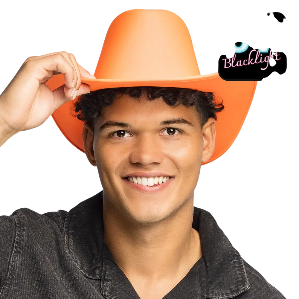 Cowboyhut mit Fransen für Kostüm "Blaze" - Neonorange