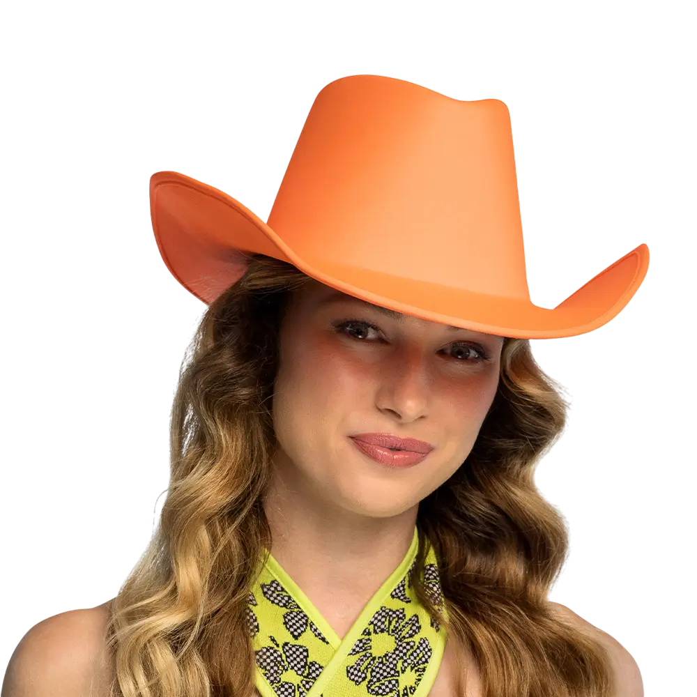 Cowboyhut mit Fransen für Kostüm "Blaze" - Neonorange