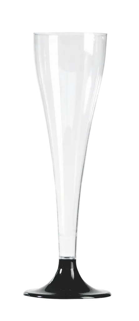 Wiederverwendbare Champagnerflöten 10 cl Schwarzer Fuß – Empfangsgläser