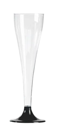 Wiederverwendbare Champagnerflöten 10 cl Schwarzer Fuß – Empfangsgläser