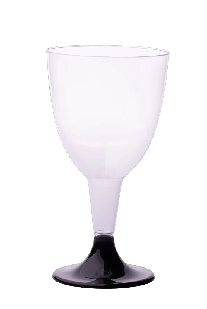 Wiederverwendbare Weingläser 18 cl Schwarzer Fuß – Eventgläser