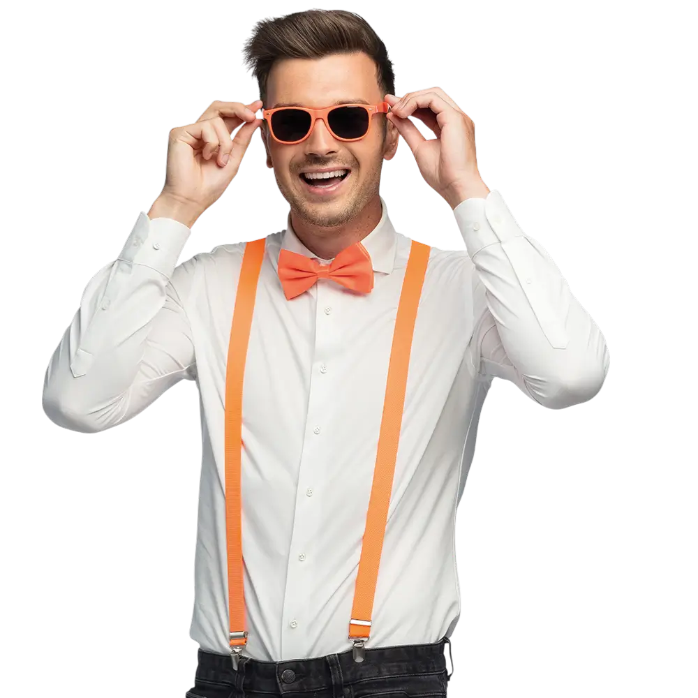 Neonfarbenes Party- und Kostümzubehör-Set - Neonorange