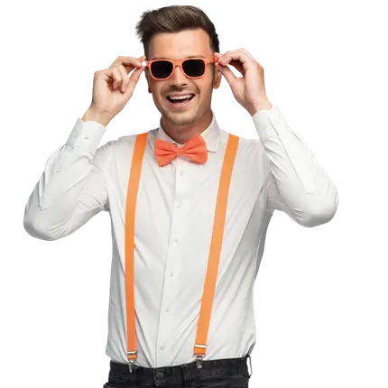 Neonfarbenes Party- und Kostümzubehör-Set - Neonorange