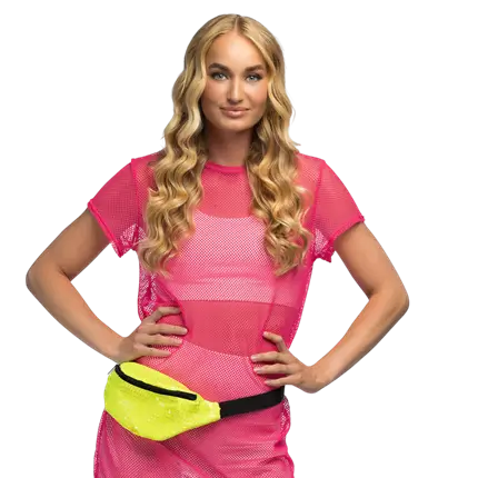 Gürteltasche mit Pailletten für Party und Kostüm - Neongelb