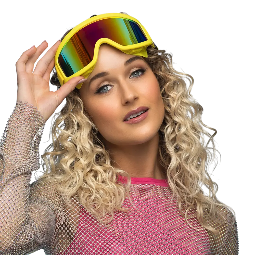 Skibrille für Party und Kostüm - Neongelb