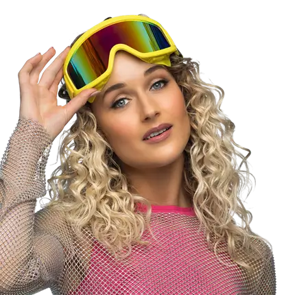 Skibrille für Party und Kostüm - Neongelb