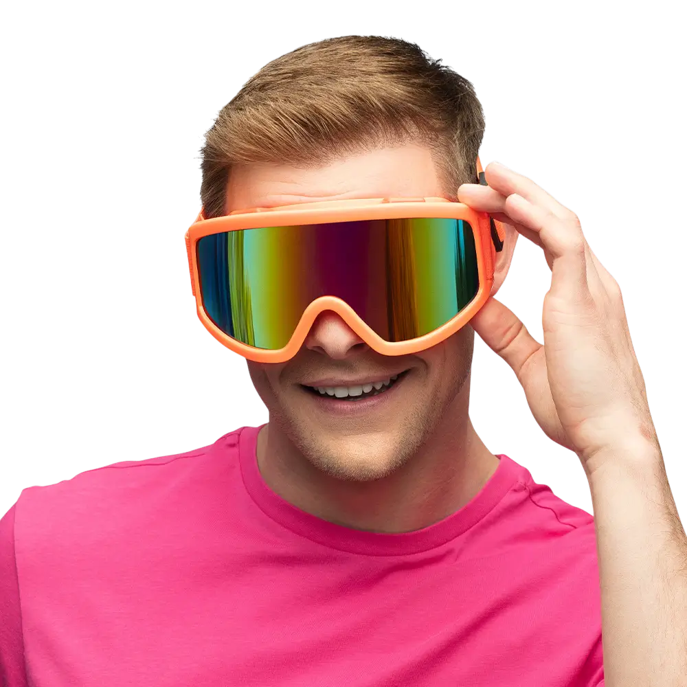 Skibrille für Party und Kostüm - Neonorange