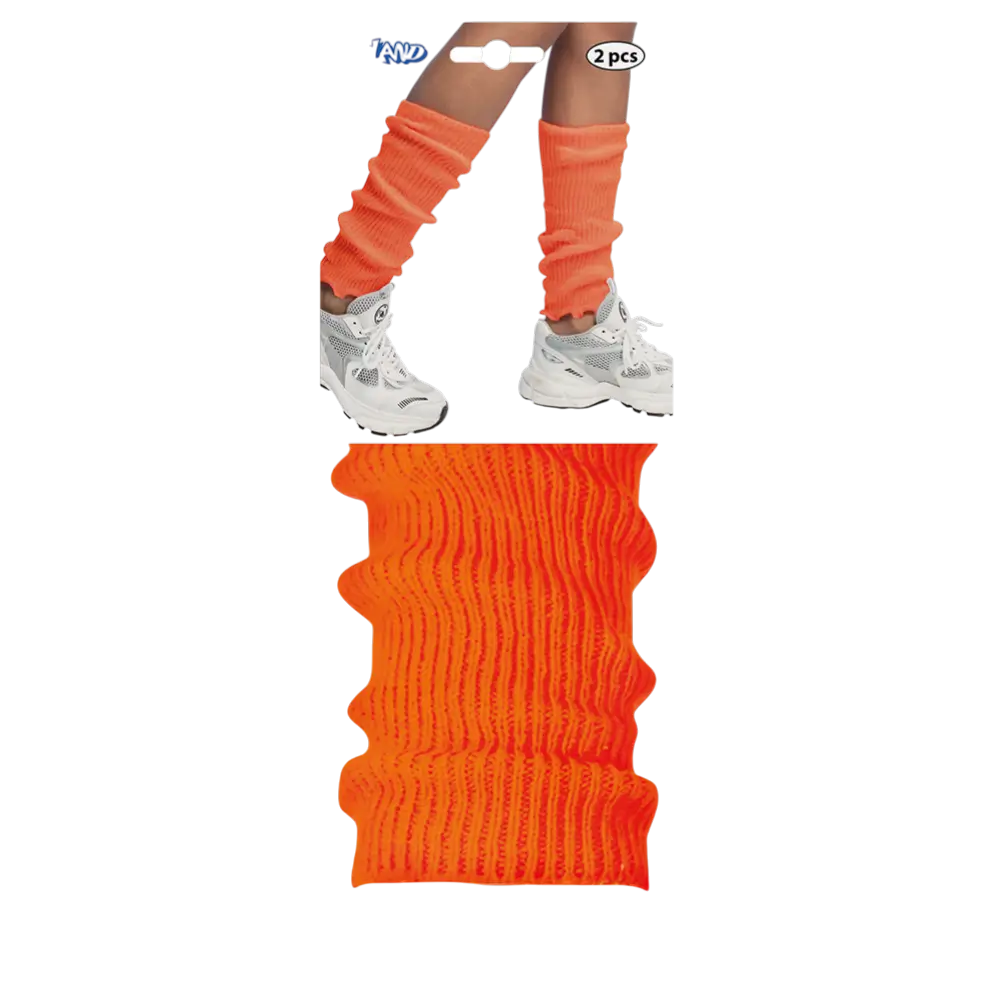 UV Orange Fluo Leggings - Disco Accessoire 80er Jahre