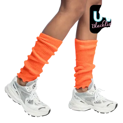 UV Orange Fluo Leggings - Disco Accessoire 80er Jahre