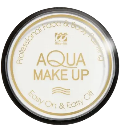 Wasserbasierte Gesichtsschminke Weiß - Aqua Makeup 10 ml - Geburtstag Karneval Halloween Supporter