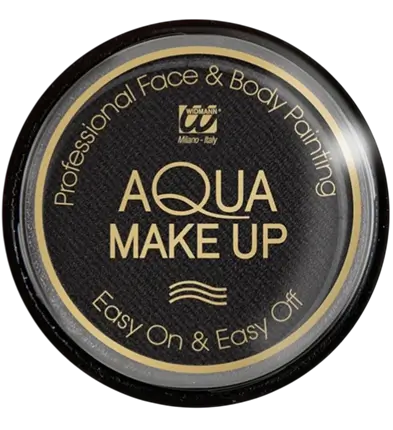 Wasserbasierte Gesichtsschminke Schwarz - Aqua Makeup 10 ml - Geburtstag Karneval Halloween Supporter