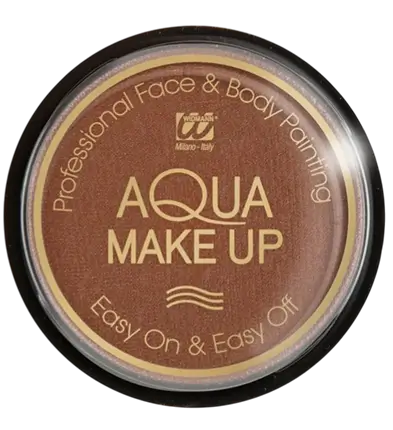 Wasserbasierte Gesichtsschminke Braun - Aqua Makeup 10 ml - Geburtstag Karneval Halloween Supporter