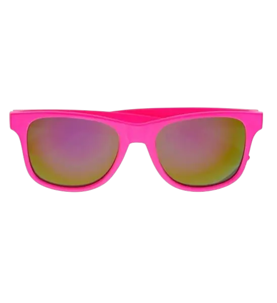 Neonbrille Pink Neon 80er Jahre - Verspiegelte Gläser mit Revo Effekt