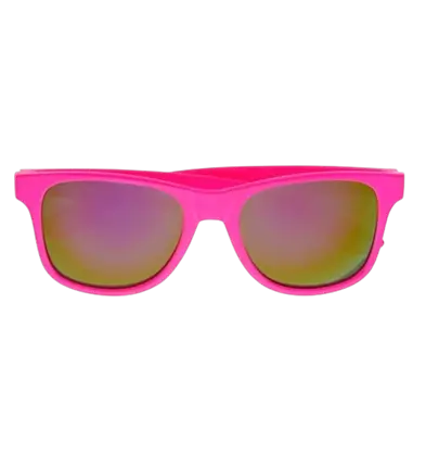 Neonbrille Pink Neon 80er Jahre - Verspiegelte Gläser mit Revo Effekt