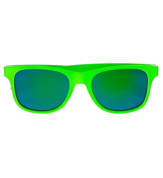Neonbrille Neongrün 80er Jahre - Verspiegelte Gläser mit Revo Effekt