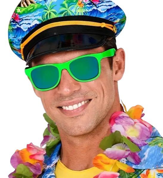 Neonbrille Neongrün 80er Jahre - Verspiegelte Gläser mit Revo Effekt