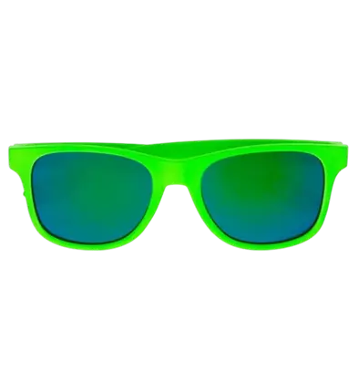 Neonbrille Neongrün 80er Jahre - Verspiegelte Gläser mit Revo Effekt