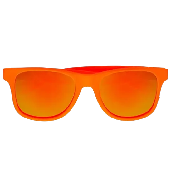 Neonbrille Neonorange 80er Jahre - Verspiegelte Gläser mit Revo Effekt