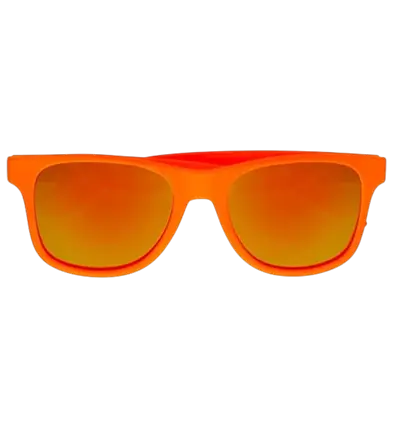 Neonbrille Neonorange 80er Jahre - Verspiegelte Gläser mit Revo Effekt